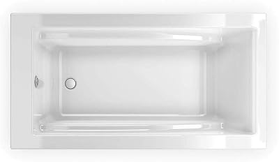 MAAX 105571-000-001 Optik Acrylic End Drain Freestanding Bathtub, 60-in L x 32-in W x 23-in H, White